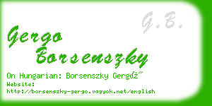 gergo borsenszky business card